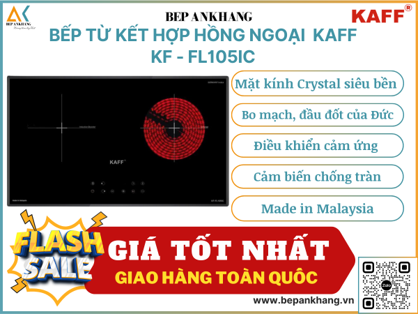 Bếp từ kết hợp hồng ngoại KAFF   KF - FL105IC - Made in Malaysia